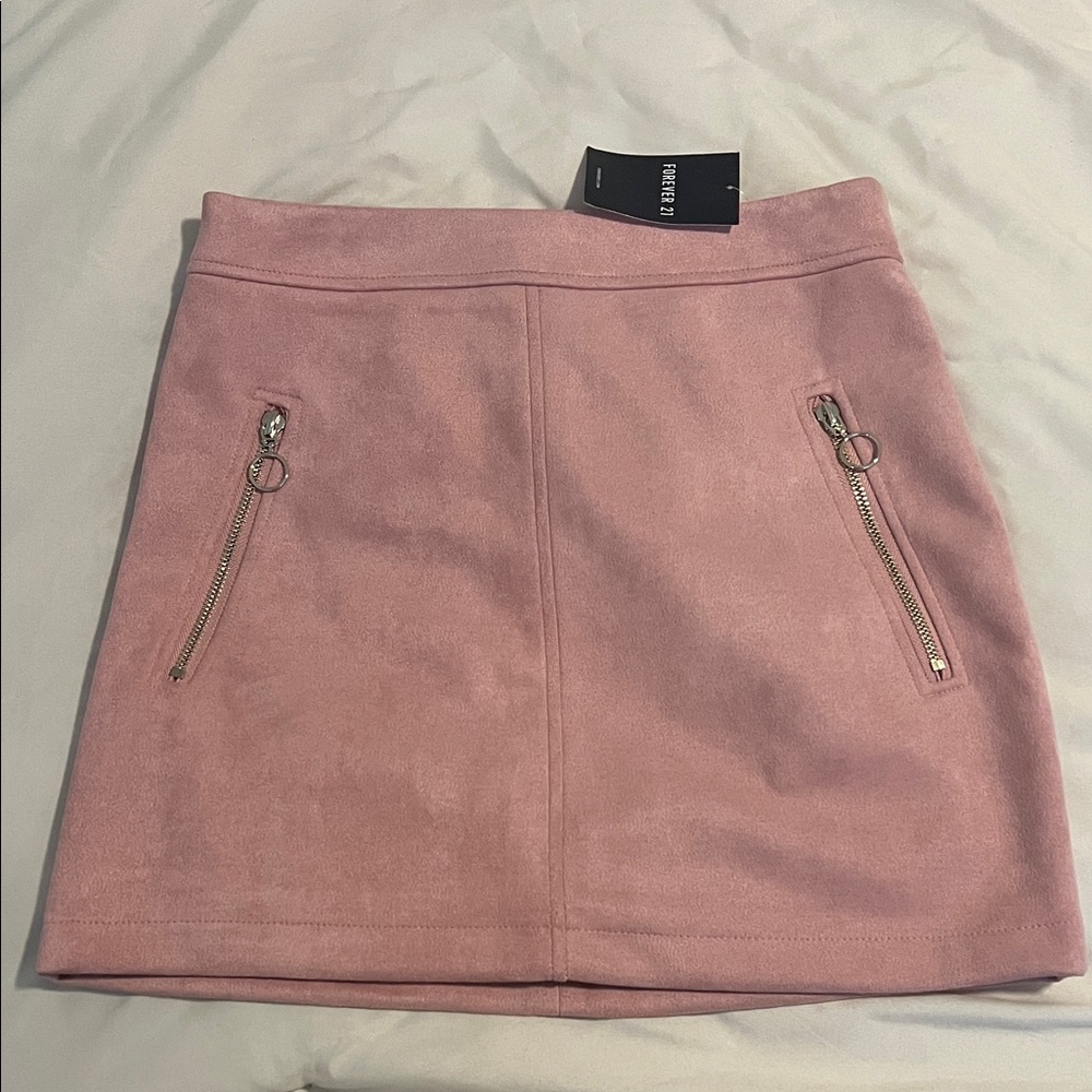 Forever 21 Blush Mini Skirt with Zipper Accents